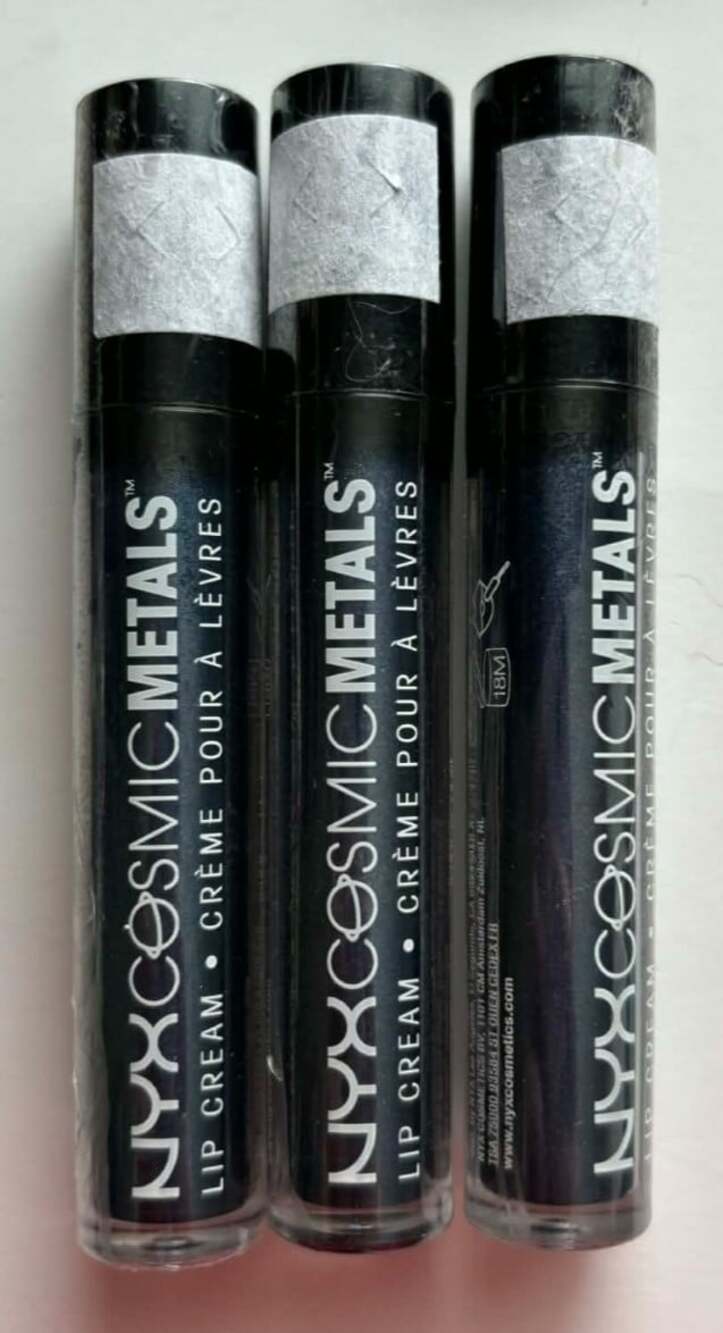 NYX Cosmic Metals Lip Creams CMLC04 Dark Nebula Lot of 3